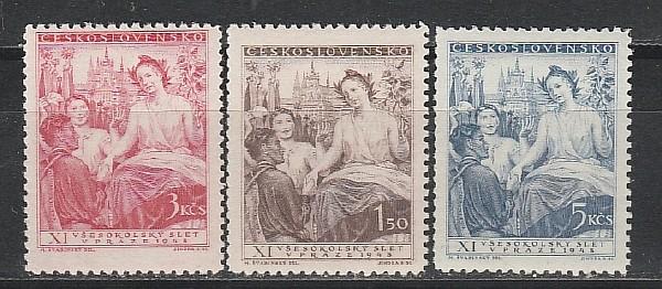 Всесокольский Конгресс, ЧССР 1948, 3 марки